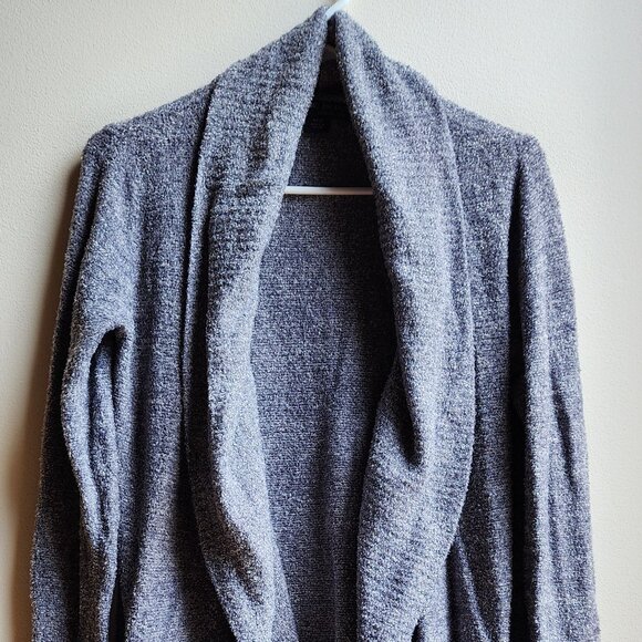 Barefoot Dreams Blue/Gray Angled Open Cardigan Sizze XS/S - Picture 5 of 16